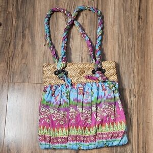 Cappelli Straworld Paisley Floral Woven Hobo Women's Bag